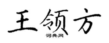 丁谦王领方楷书个性签名怎么写