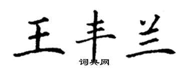 丁谦王丰兰楷书个性签名怎么写