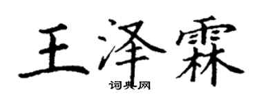 丁谦王泽霖楷书个性签名怎么写