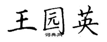丁谦王园英楷书个性签名怎么写