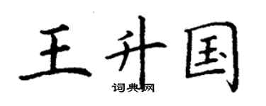 丁谦王升国楷书个性签名怎么写