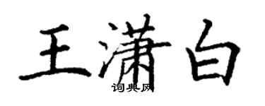 丁谦王潇白楷书个性签名怎么写