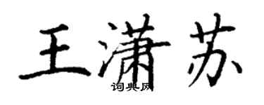 丁谦王潇苏楷书个性签名怎么写