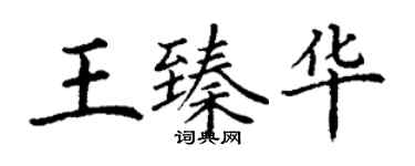 丁谦王臻华楷书个性签名怎么写