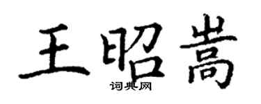 丁谦王昭嵩楷书个性签名怎么写