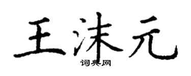 丁谦王沫元楷书个性签名怎么写