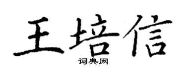 丁谦王培信楷书个性签名怎么写
