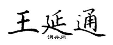 丁谦王延通楷书个性签名怎么写