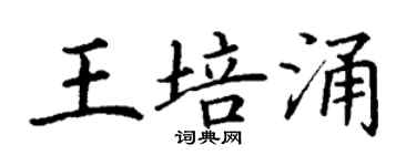 丁谦王培涌楷书个性签名怎么写