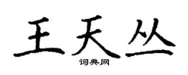 丁谦王天丛楷书个性签名怎么写