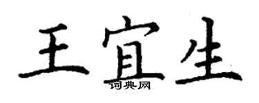 丁谦王宜生楷书个性签名怎么写