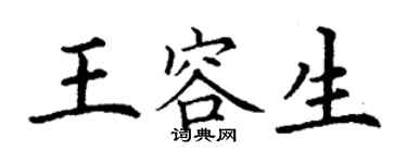 丁谦王容生楷书个性签名怎么写