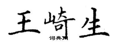 丁谦王崎生楷书个性签名怎么写