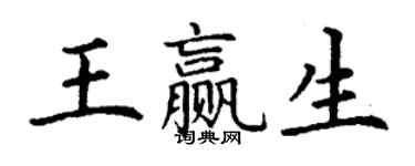 丁谦王赢生楷书个性签名怎么写