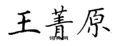 丁谦王菁原楷书个性签名怎么写