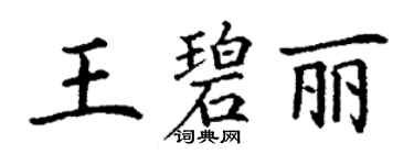 丁谦王碧丽楷书个性签名怎么写
