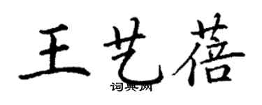 丁谦王艺蓓楷书个性签名怎么写