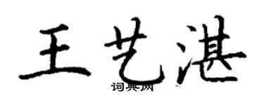 丁谦王艺湛楷书个性签名怎么写