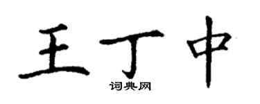 丁谦王丁中楷书个性签名怎么写