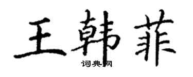 丁谦王韩菲楷书个性签名怎么写