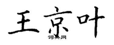 丁谦王京叶楷书个性签名怎么写