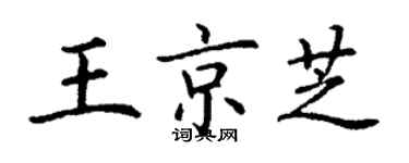 丁谦王京芝楷书个性签名怎么写
