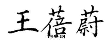 丁谦王蓓蔚楷书个性签名怎么写