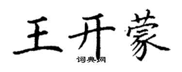 丁谦王开蒙楷书个性签名怎么写