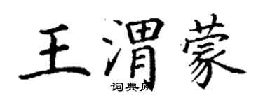 丁谦王渭蒙楷书个性签名怎么写