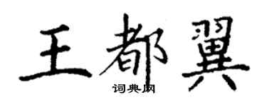 丁谦王都翼楷书个性签名怎么写
