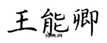 丁谦王能卿楷书个性签名怎么写