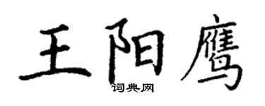 丁谦王阳鹰楷书个性签名怎么写