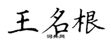 丁谦王名根楷书个性签名怎么写