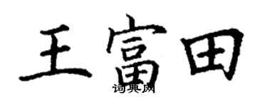 丁谦王富田楷书个性签名怎么写