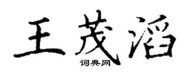丁谦王茂滔楷书个性签名怎么写