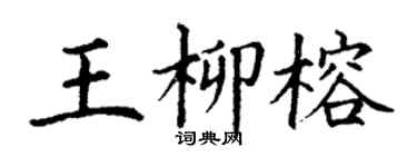 丁谦王柳榕楷书个性签名怎么写