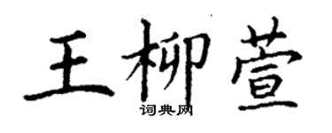 丁谦王柳萱楷书个性签名怎么写