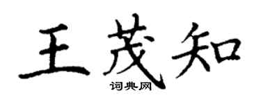 丁谦王茂知楷书个性签名怎么写