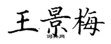 丁谦王景梅楷书个性签名怎么写