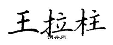 丁谦王拉柱楷书个性签名怎么写