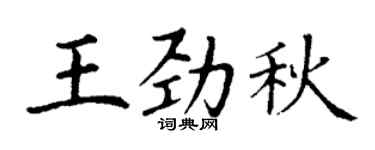 丁谦王劲秋楷书个性签名怎么写