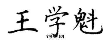 丁谦王学魁楷书个性签名怎么写