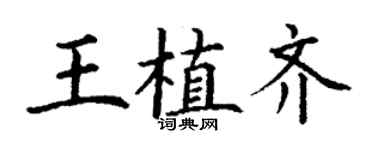 丁谦王植齐楷书个性签名怎么写