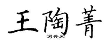 丁谦王陶菁楷书个性签名怎么写