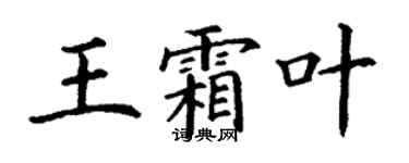 丁谦王霜叶楷书个性签名怎么写