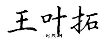 丁谦王叶拓楷书个性签名怎么写