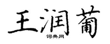 丁谦王润葡楷书个性签名怎么写