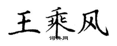 丁谦王乘风楷书个性签名怎么写