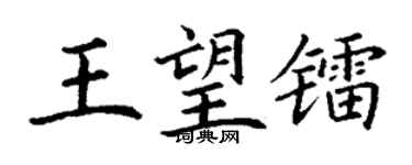 丁谦王望镭楷书个性签名怎么写