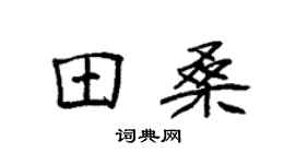 袁强田桑楷书个性签名怎么写